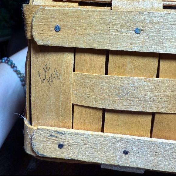 Longaberger 1998 Sweetheart Red Cherished Memories Basket &Cloth Liner Protector - Picture 7 of 13